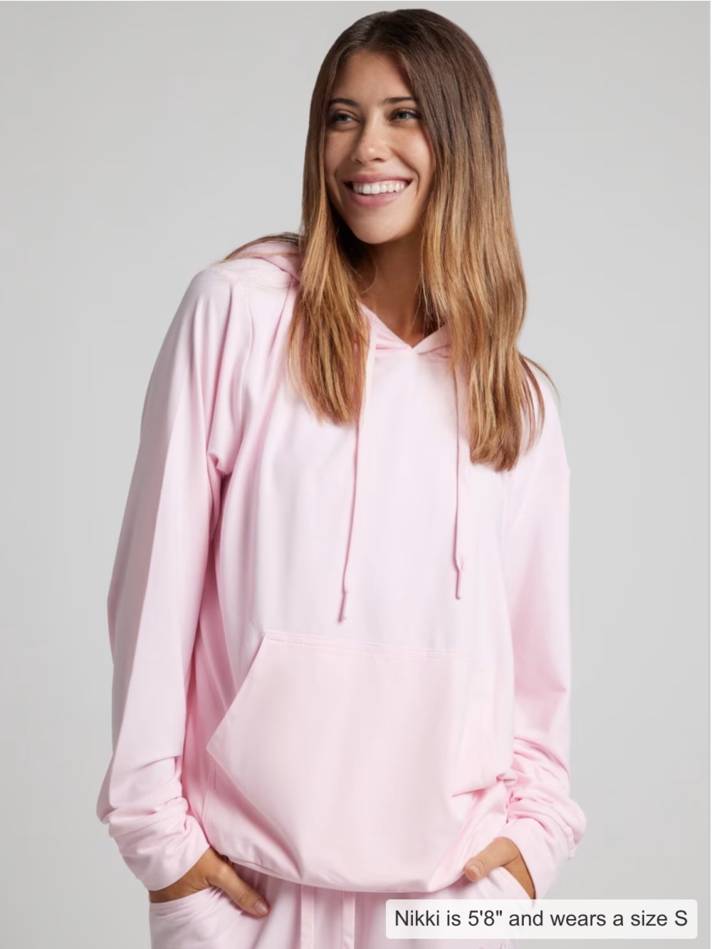 Women’s Lightweight Pink Hoodie Sweatshirt